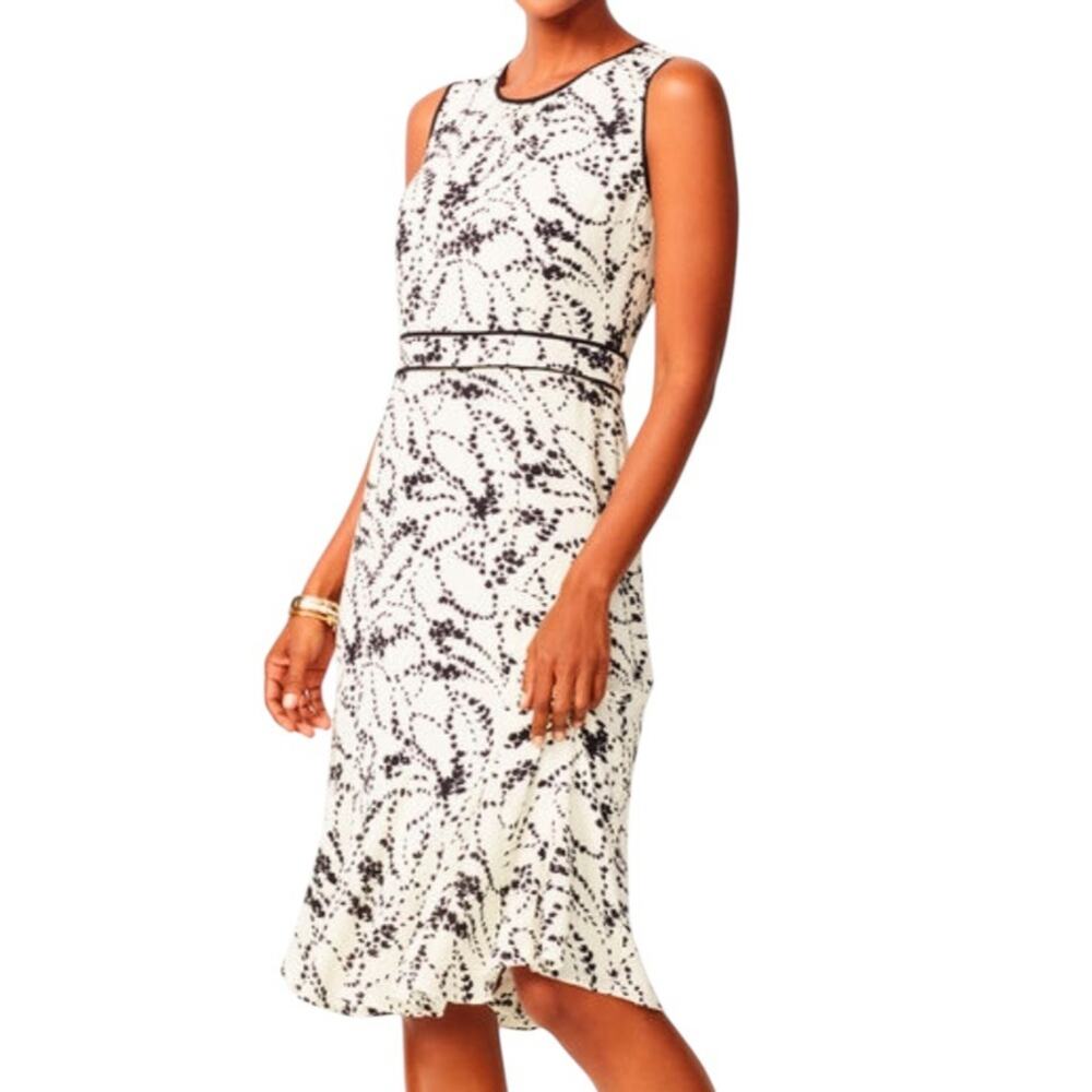 Talbots Flounce Dress Size 14 Floral Rosebuds Coquette Feminine Fairycore Party